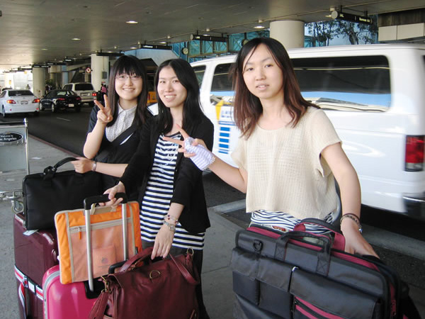 The flight and arrival at LAX